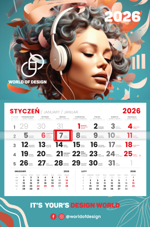 Kalendarz jednodzielny główka płaska KAL-JEDNO-GL-PLA