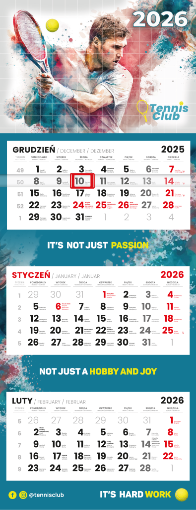 Kalendarz trójdzielny główka wypukła KAL-TROJ-GL-WYP