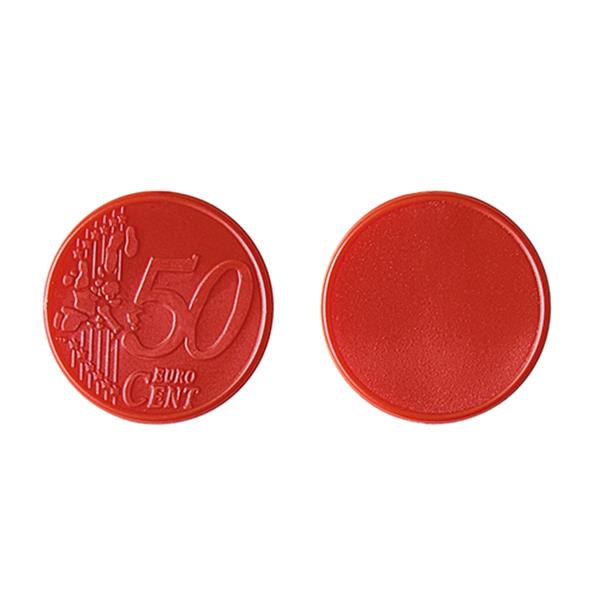 Plastikowy żeton do wózka 0,50 € / Coin 50 P090616P czerwony