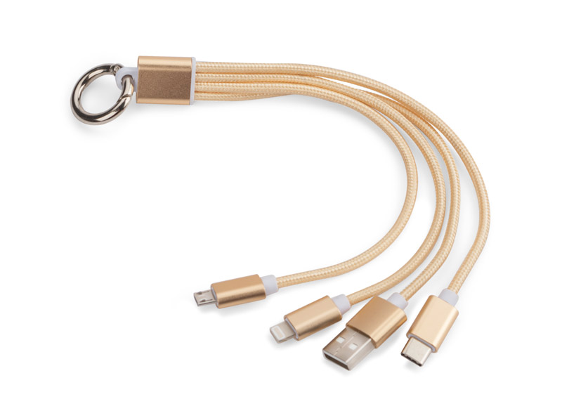 Kabel USB 3 w 1 TAUS P001809A złoty