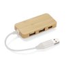 Rozdzielacz bambusowy HUB USB z wymienną wtyczką - RIVO P084825A