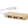 Rozdzielacz bambusowy HUB USB z wymienną wtyczką - RIVO P084825A