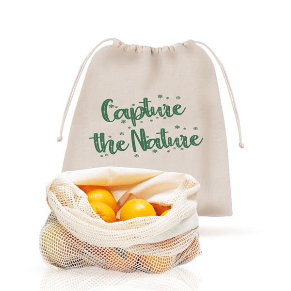 Worek z siateczki, 100% bawełny, ze sznurkiem / NetString P090897P