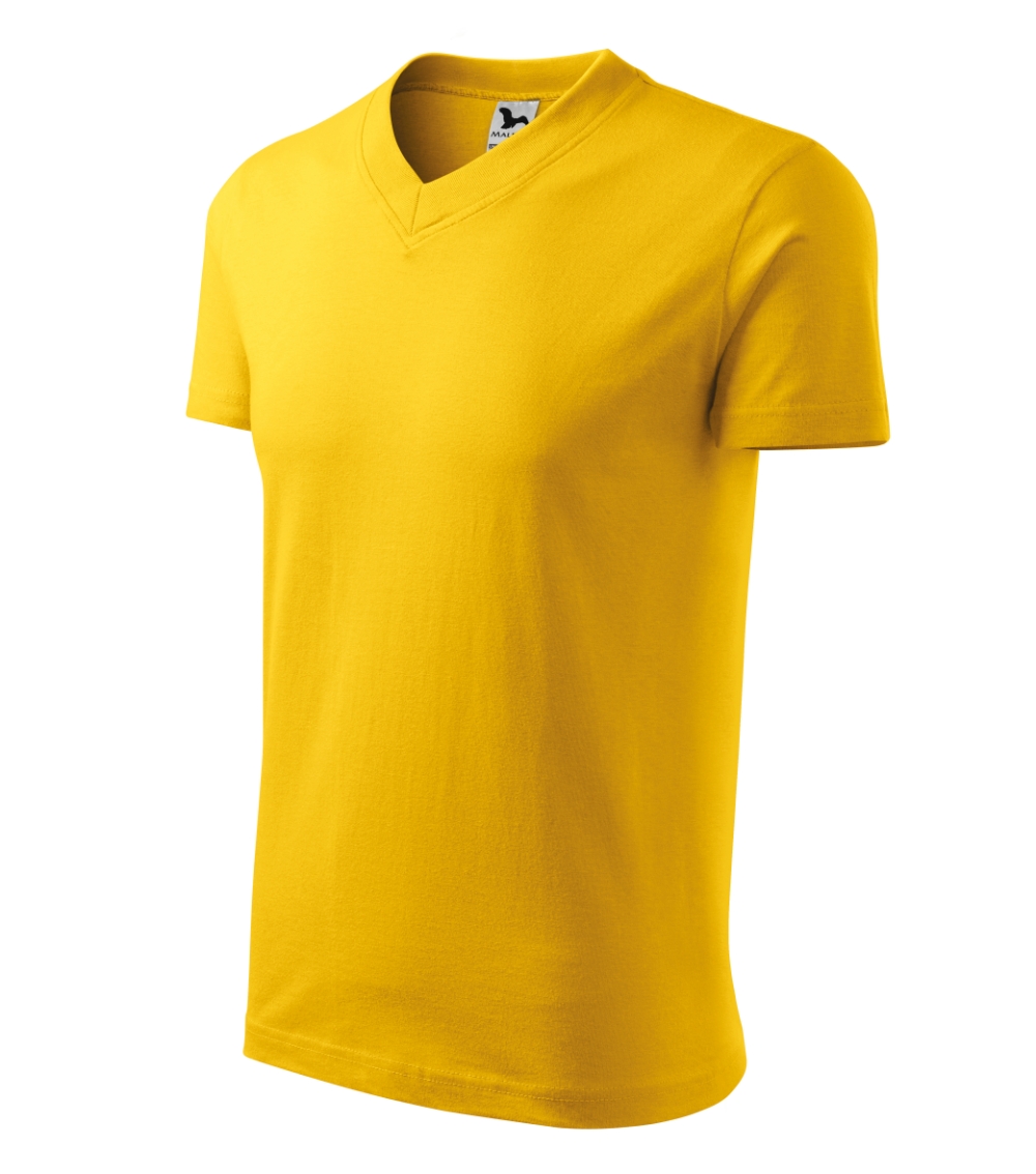 Koszulka unisex V-neck P024651F żółty