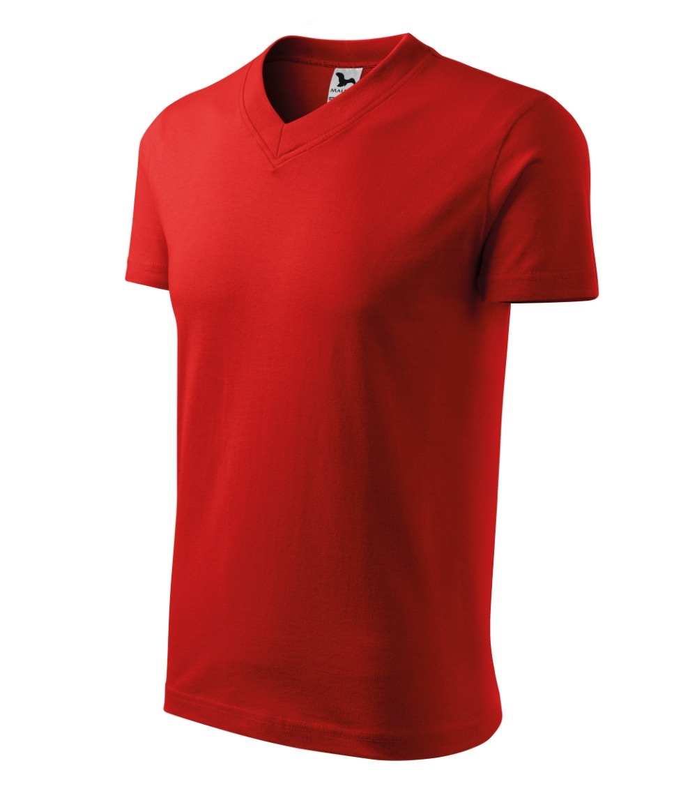 Koszulka unisex V-neck P024651F czerwony