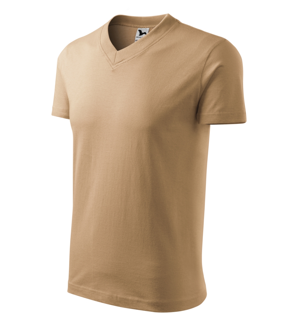Koszulka unisex V-neck P024651F piaskowy