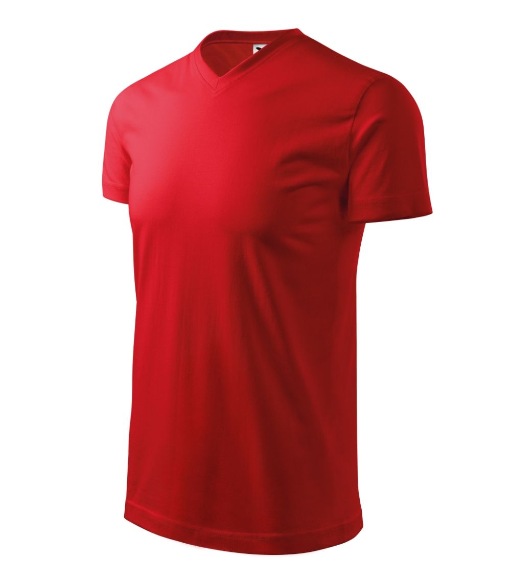 Koszulka unisex Heavy V-neck P027970F czerwony