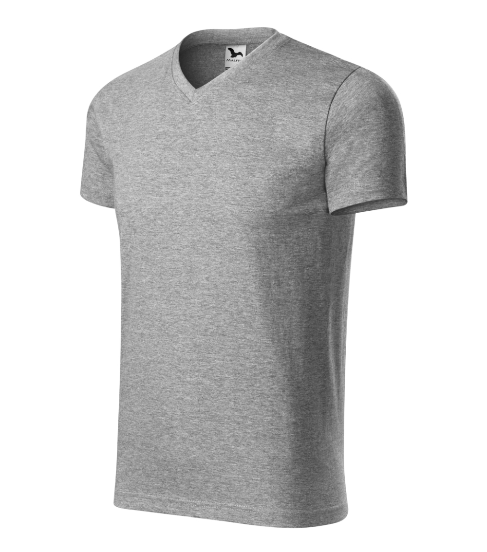 Koszulka unisex Heavy V-neck P027970F ciemnoszary melanż