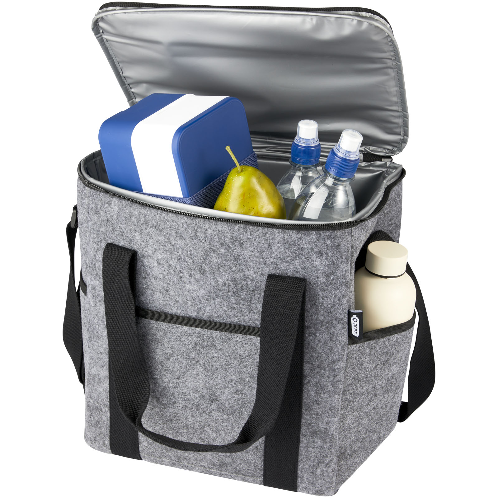 Felta torba termoizolacyjna na butelkę wykonana z filcu z recyklingu posiadającego certyfikat GRS o pojemności 21 l P076232C