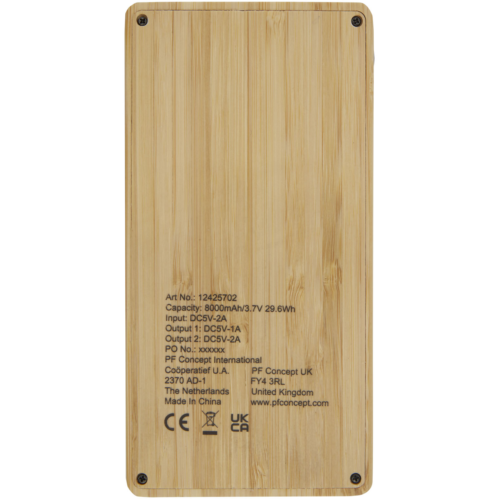 Alata 8000 mAh bambusowy powerbank z ogniwami słonecznymi P075239C 3 Alata 8000 mAh bambusowy powerbank z ogniwami słonecznymi P075239C