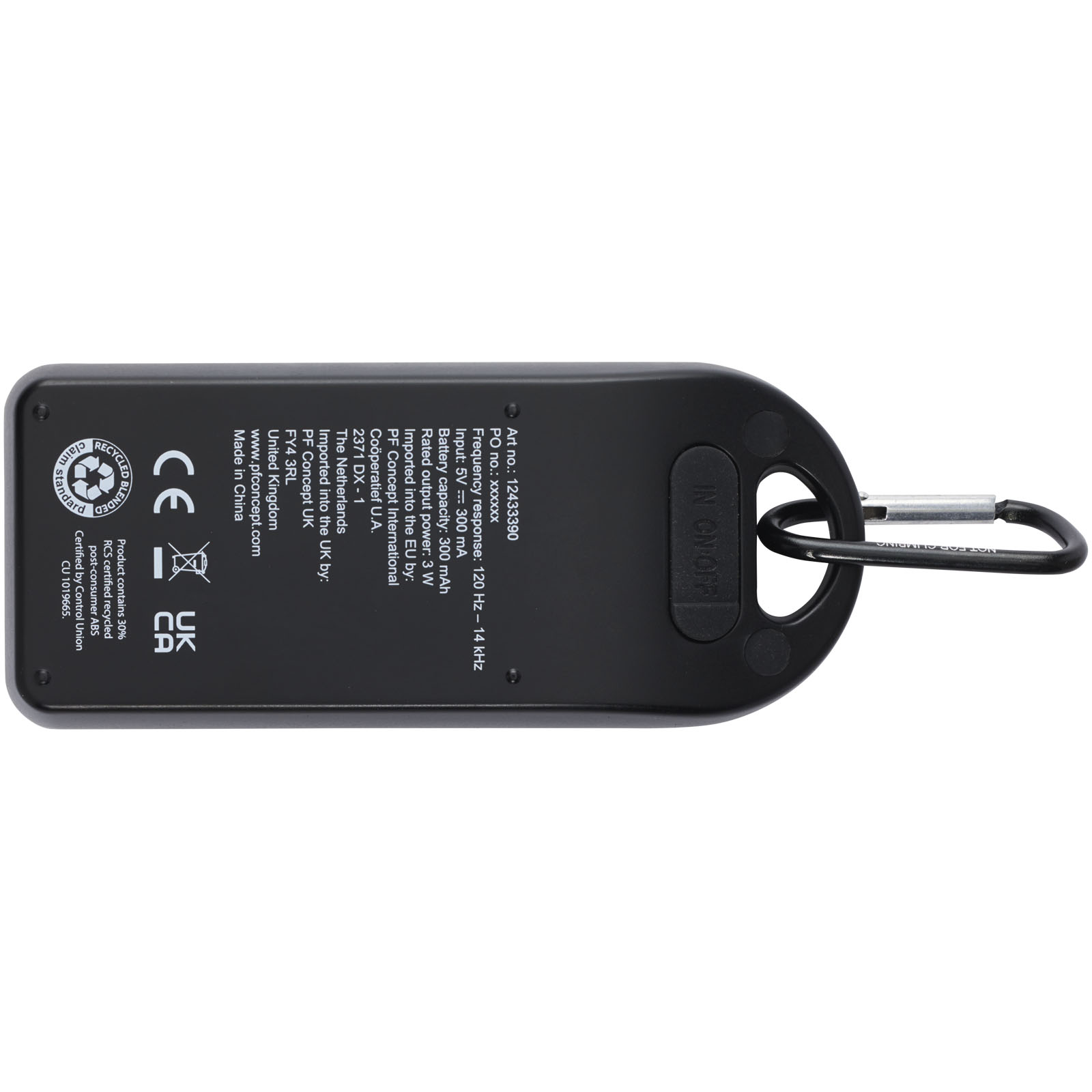 Omni głośnik Bluetooth® IPX4 o mocy 3 W z tworzyw sztucznych pochodzących z recyklingu z certyfikatem RCS P076756C
