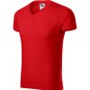 Koszulka męska Slim Fit V-neck P026426F czerwony