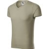 Koszulka męska Slim Fit V-neck P026426F jasny khaki