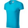 Koszulka męska Slim Fit V-neck P026426F turkus