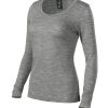 Koszulka damska Merino Rise LS P053005F ciemnoszary melanż
