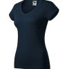 Koszulka damska Fit V-neck P025576F granatowy