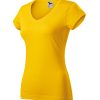 Koszulka damska Fit V-neck P025576F żółty