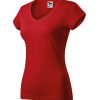 Koszulka damska Fit V-neck P025576F czerwony