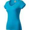 Koszulka damska Fit V-neck P025576F turkus