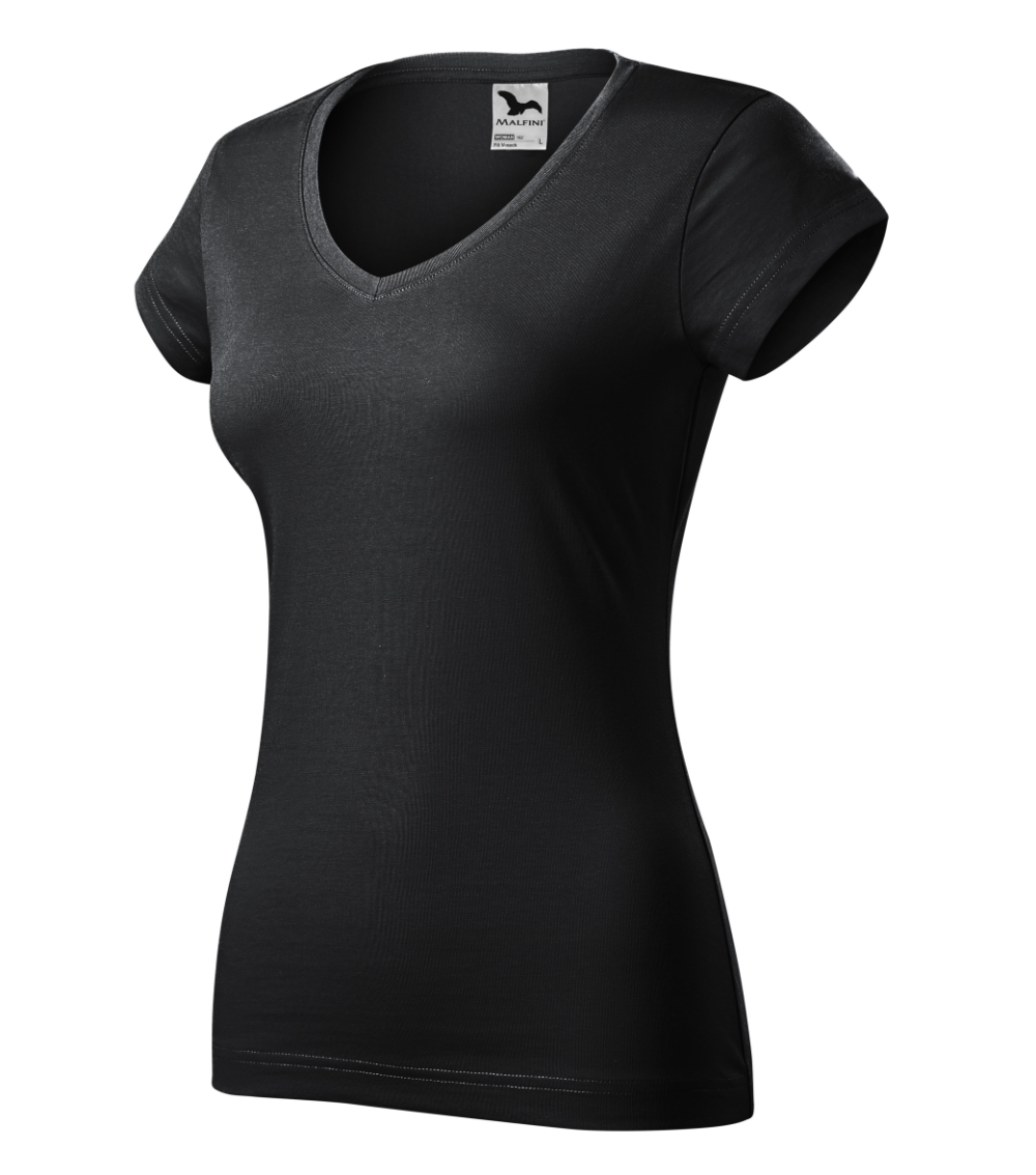 Koszulka damska Fit V-neck P025576F ebony gray