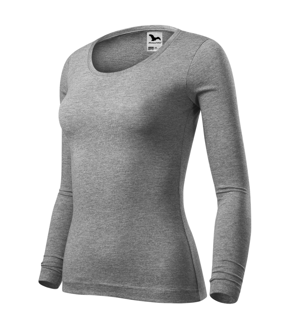 Koszulka damska Fit-T LS P029917F ciemnoszary melanż