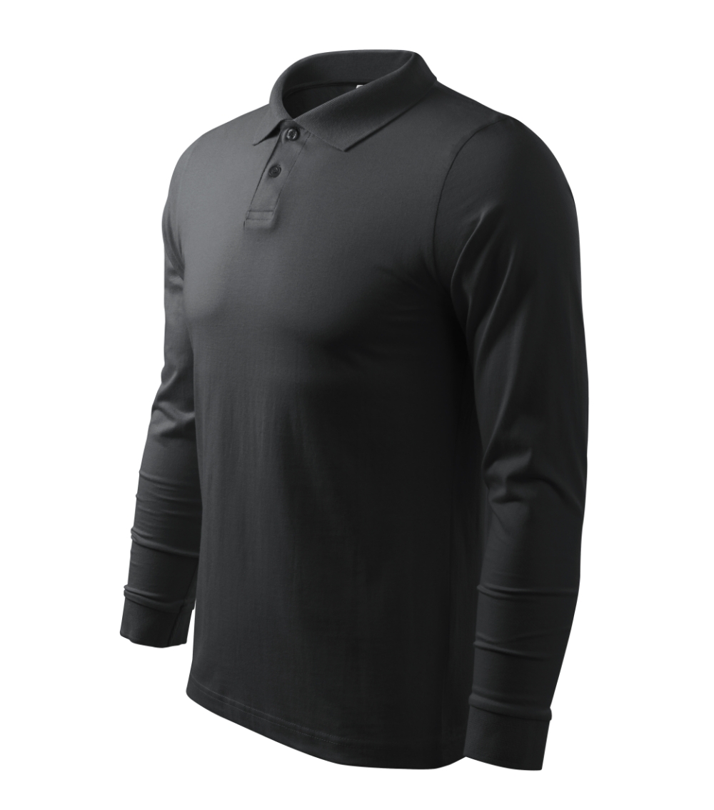 Koszulka polo męska Single J. LS P029142F ebony gray