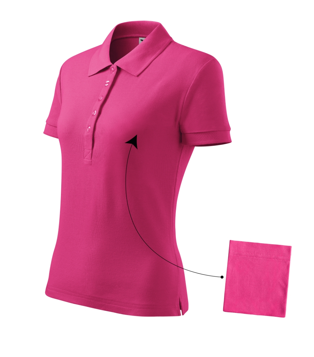 Koszulka polo damska Cotton P026103F czerwień purpurowa