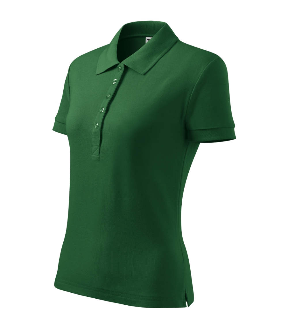 Koszulka polo damska Cotton Heavy P027000F zieleń butelkowa