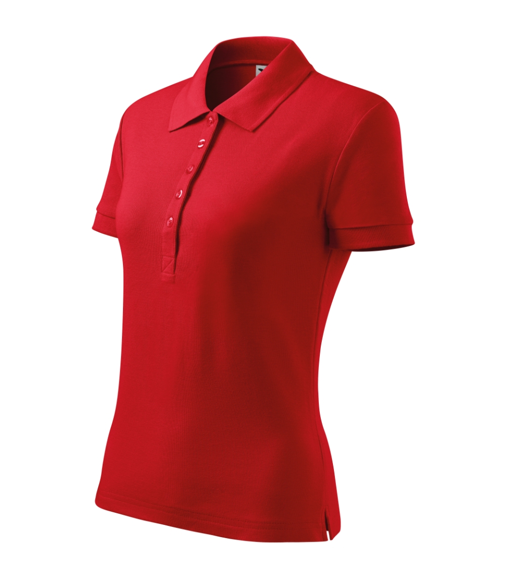Koszulka polo damska Cotton Heavy P027000F czerwony