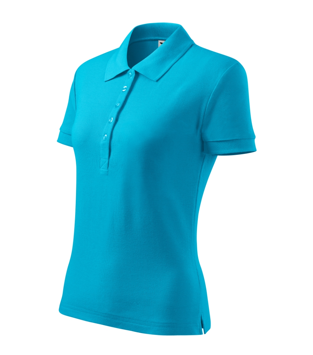 Koszulka polo damska Cotton Heavy P027000F turkus