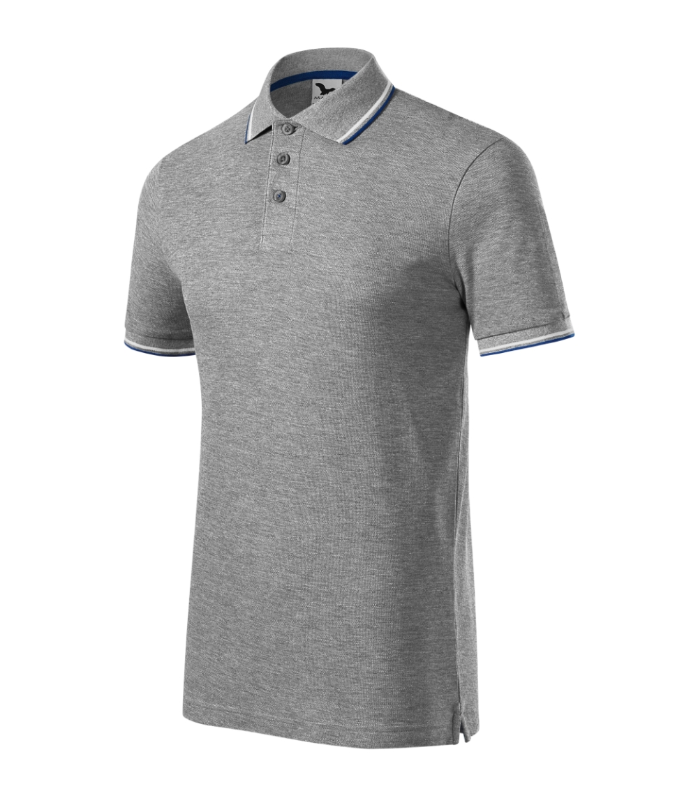 Koszulka polo męska Focus P044124F ciemnoszary melanż