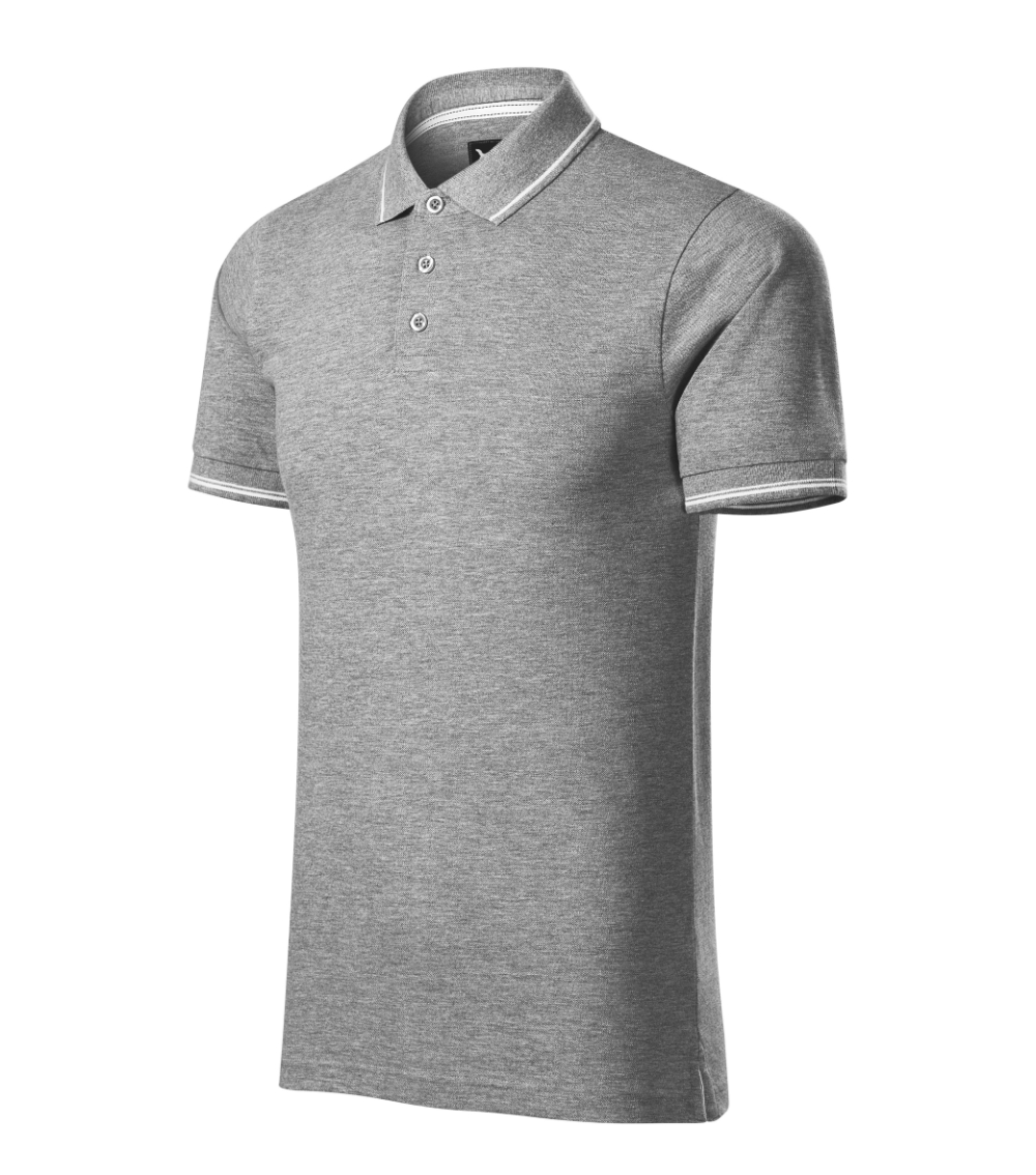 Koszulka polo męska Perfection plain P026519F ciemnoszary melanż
