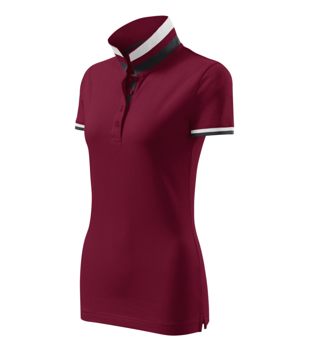 Koszulka polo damska Collar Up P027897F garnet
