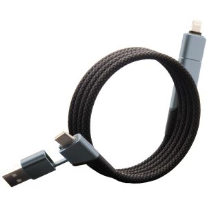 SCX.design C52 magnetyczny kabel do ultraszybkiego ładowania 4-w-1 o mocy 100 W z tworzywa sztucznego rPET  P099977C PFC-2PX16982