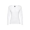 THC BUCHAREST WOMEN WH. T-shirt damski z długim rękawem taliowany P032780S biały