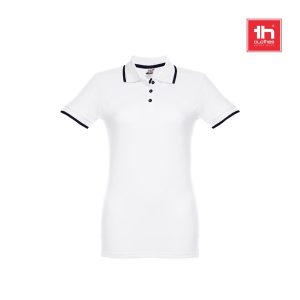 THC ROME WOMEN WH. Dwukolorowa bawełniana koszulka polo dla kobiet P033182S ST-30138-W