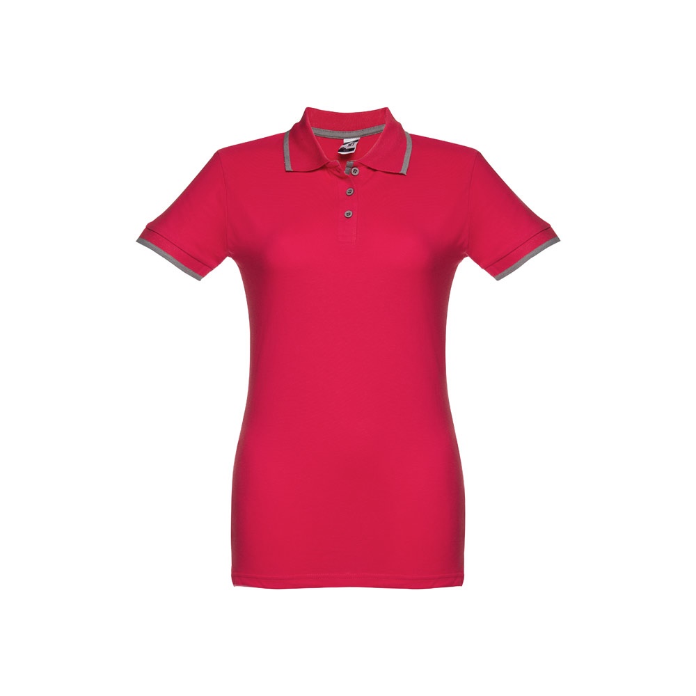 THC ROME WOMEN. Damski slim fit polo t-shirt P033187S czerwony
