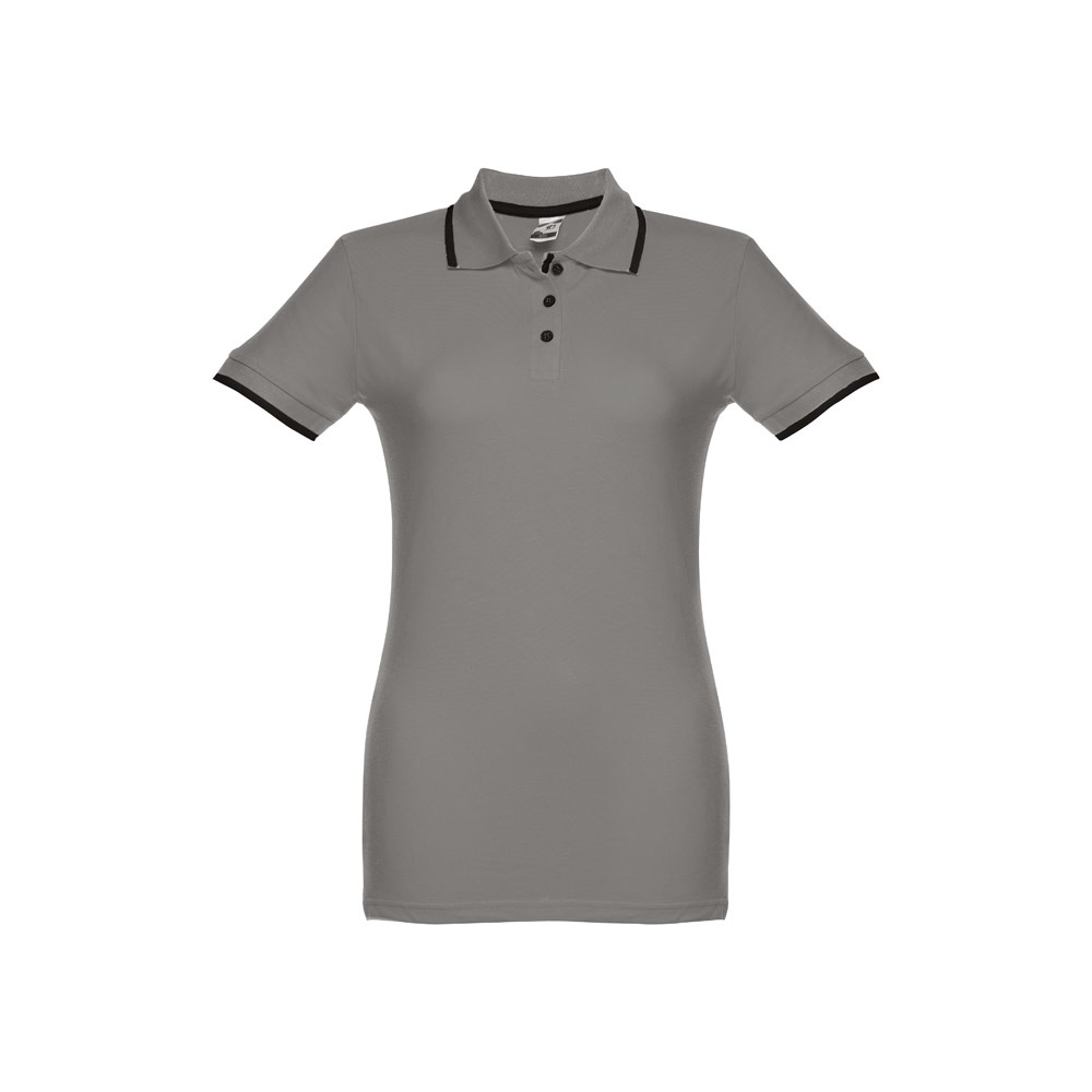 THC ROME WOMEN. Damski slim fit polo t-shirt P033187S szary