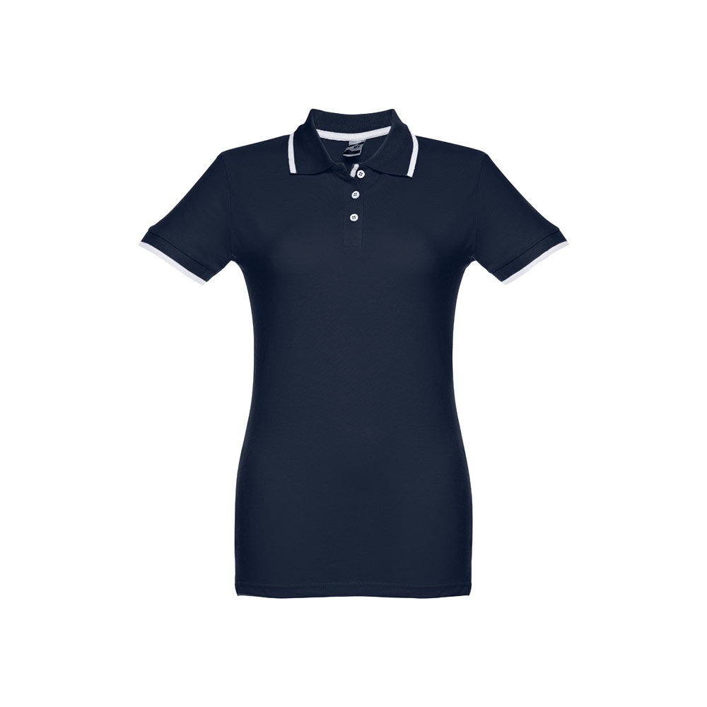 THC ROME WOMEN. Damski slim fit polo t-shirt P033187S granatowy