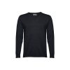 THC MILAN. Męski sweter V-neck z bawełny i poliamidu P033323S czarny