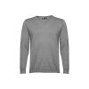 THC MILAN. Męski sweter V-neck z bawełny i poliamidu P033323S średni szary melanż