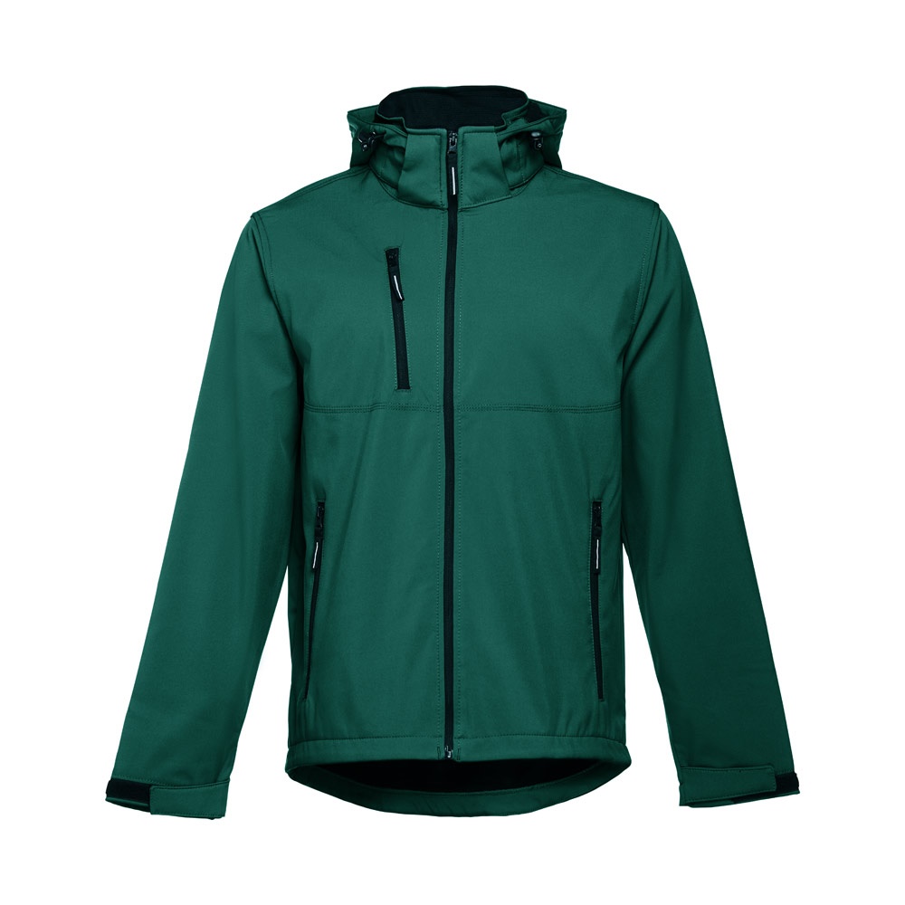 THC ZAGREB. Męska kurtka softshell z poliestru i elastanu P034038S ciemny zielony