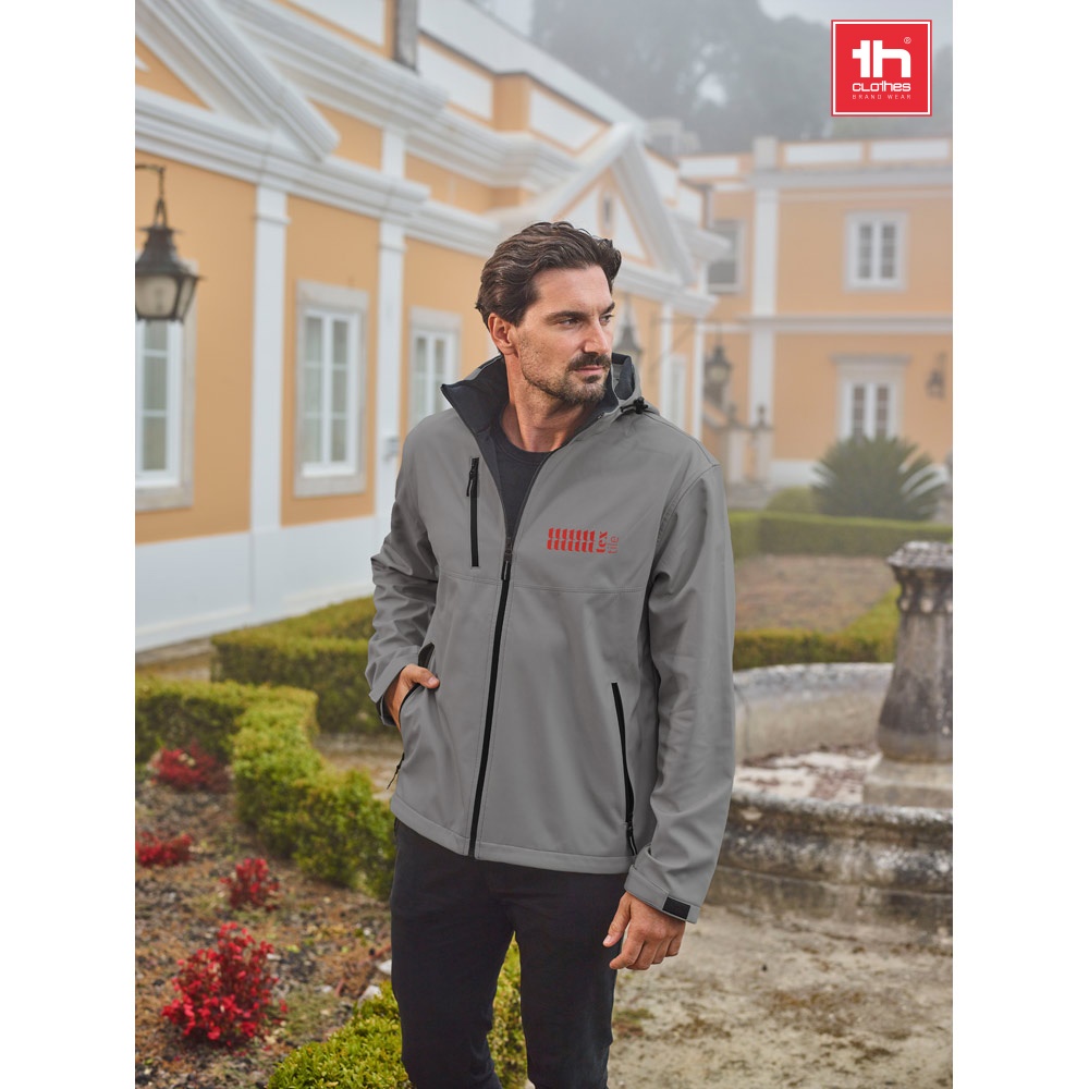 THC ZAGREB. Męska kurtka softshell z poliestru i elastanu P034038S ST-30180-W