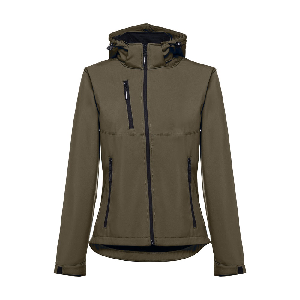 THC ZAGREB WOMEN. Damska kurtka softshell taliowana P034078S wojskowy zielony