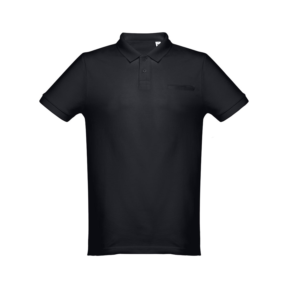 THC DHAKA. Męski polo t-shirt P034367S czarny