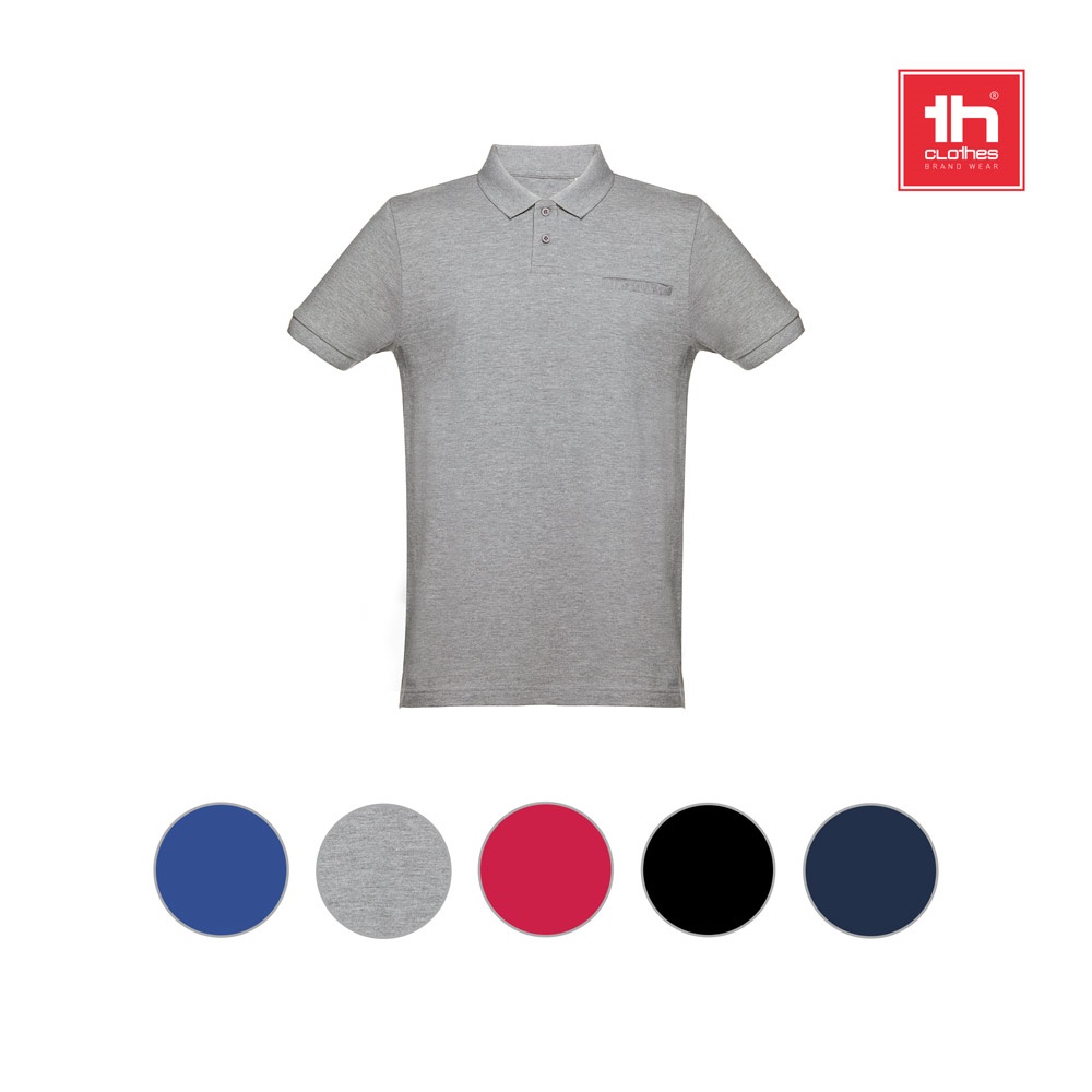 THC DHAKA. Męski polo t-shirt P034367S ST-30208-W