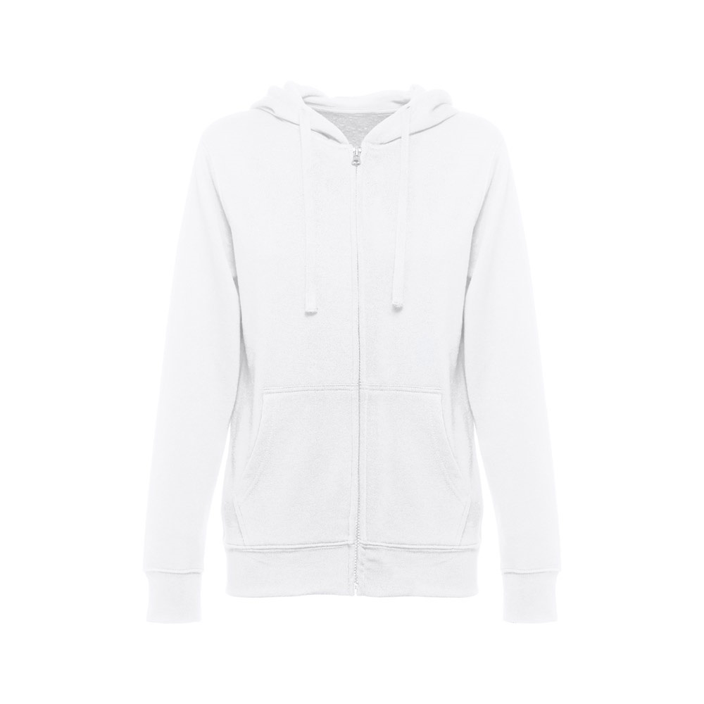 THC AMSTERDAM WOMEN WH. Bluza damska z kapturem i pełnym zamkiem P040626S biały