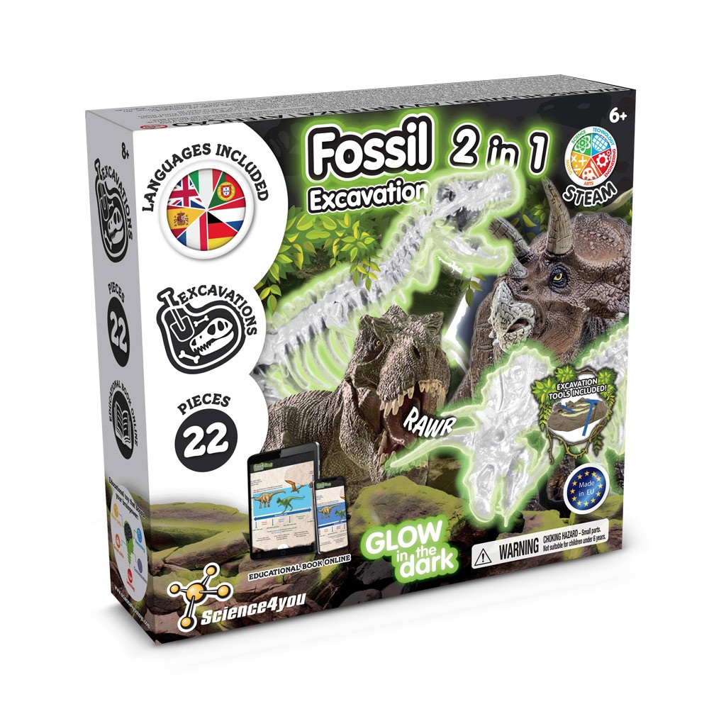 2 in 1 Fossil Excavation Kit I. Gra edukacyjna dla dzieci P066927S
