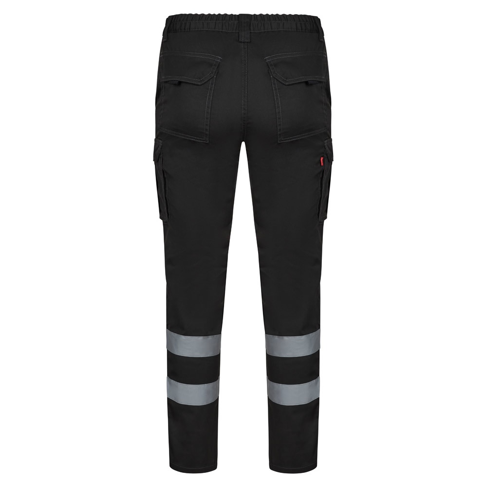 VL DIONYSUS. Elastyczne spodnie z wieloma kieszeniami (240 g/m²), z bawełny (46%), EME (38%) i poliestru (16%) P094769S czarny