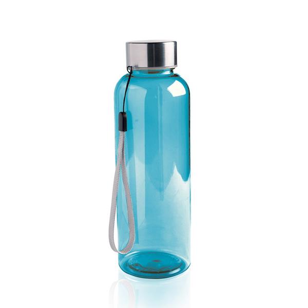 Butelka RPET 500ml, z metalową zakrętką i uchwytem P093444P tourquise blue